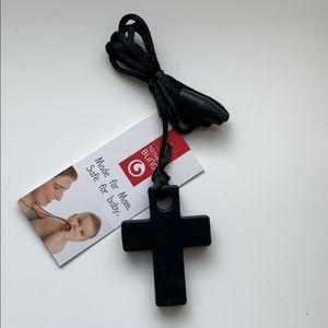 Black Cross pendant chewable jewelry for teething